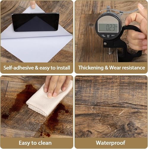 TANONE Wood Contact Paper Kitchen Peel and Stick Wallpaper, Self Adhesive Removable Wallpaper Countertops Waterproof, Shiplap Wall Paper Wood Vinyl Wrap for Cabinets Rustic Brown 17.5" x 393" - Image 5