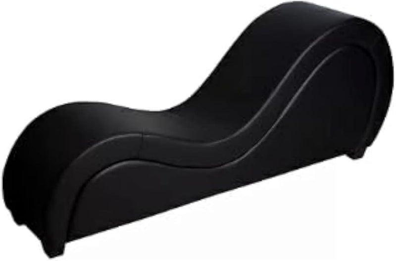 PVC Leather S Shape Sofa - Modern, Lavishing Loveseat for Ultimate Comfort (Black)