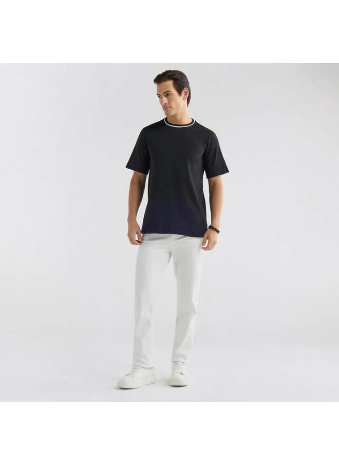 FAV Solid T-shirt with Round Neck and Short Sleeves