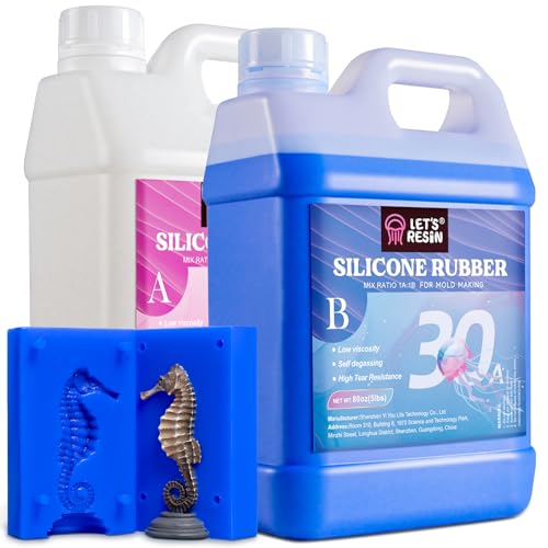LET'S RESIN Silicone Mold Making Kit 30A,160oz/10Lbs Durable Mold Making Silicone Rubber, Fast Cure Platinum Cured Silicon, Self-Degassing Molding Silicon, Ideal for DIY Resin Molds - Image 1