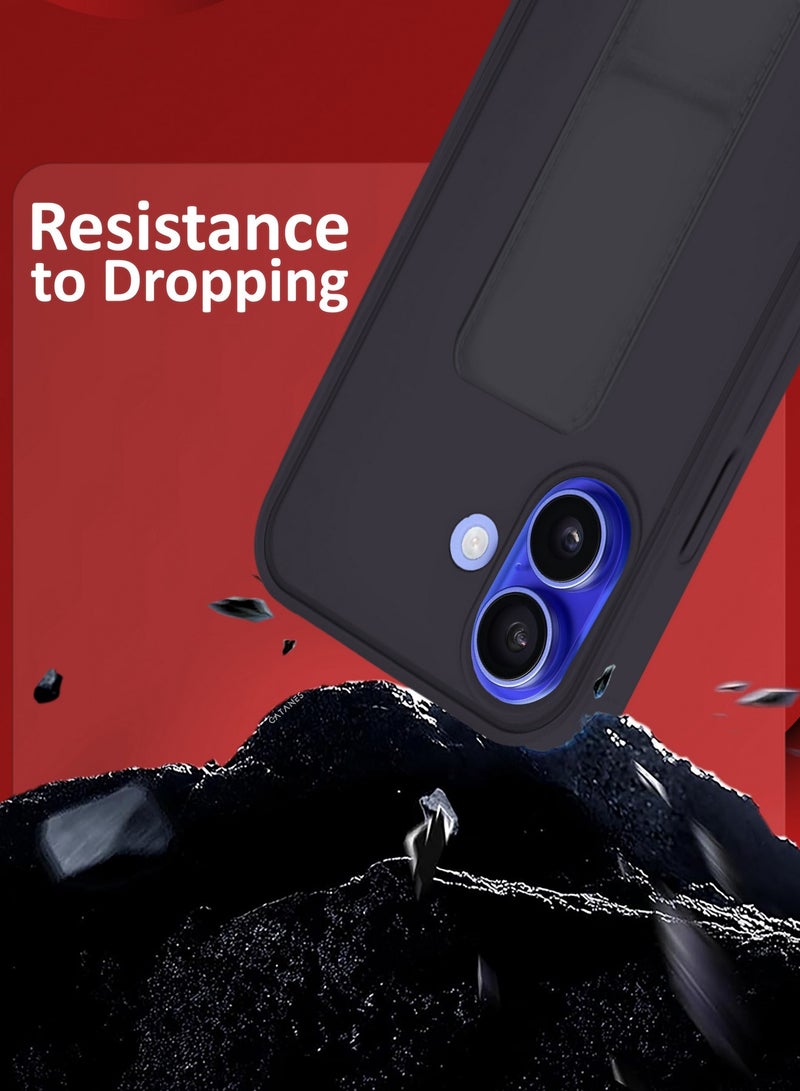 CATANES ( for iPhone 16 Plus ) 2 Pack, Case and Screen Protector Premium PU Leather Case with Stand Function Shockproof and Anti Scratch Finger Grip Case Cover / Dark Purple - Image 4