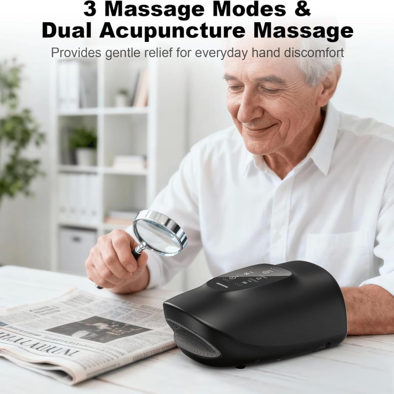 Hot compress hand massager (including 3 massage modes, 3-speed temperature control, 5-level strength, suitable for arthritis and carpal tunnel syndrome soothing, available for the whole family) - Image 4