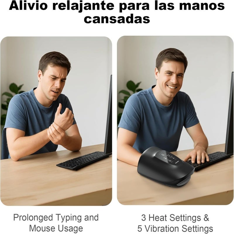 Hot compress hand massager (including 3 massage modes, 3-speed temperature control, 5-level strength, suitable for arthritis and carpal tunnel syndrome soothing, available for the whole family) - Image 3
