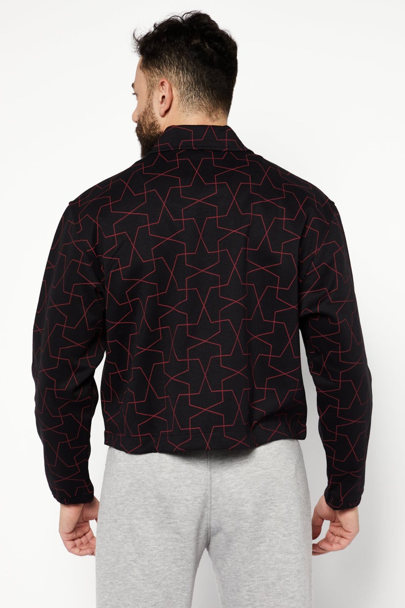 Adidas Men Sportswear Fit Brand Logo Shirt Jacket, Black Combo - Image 2