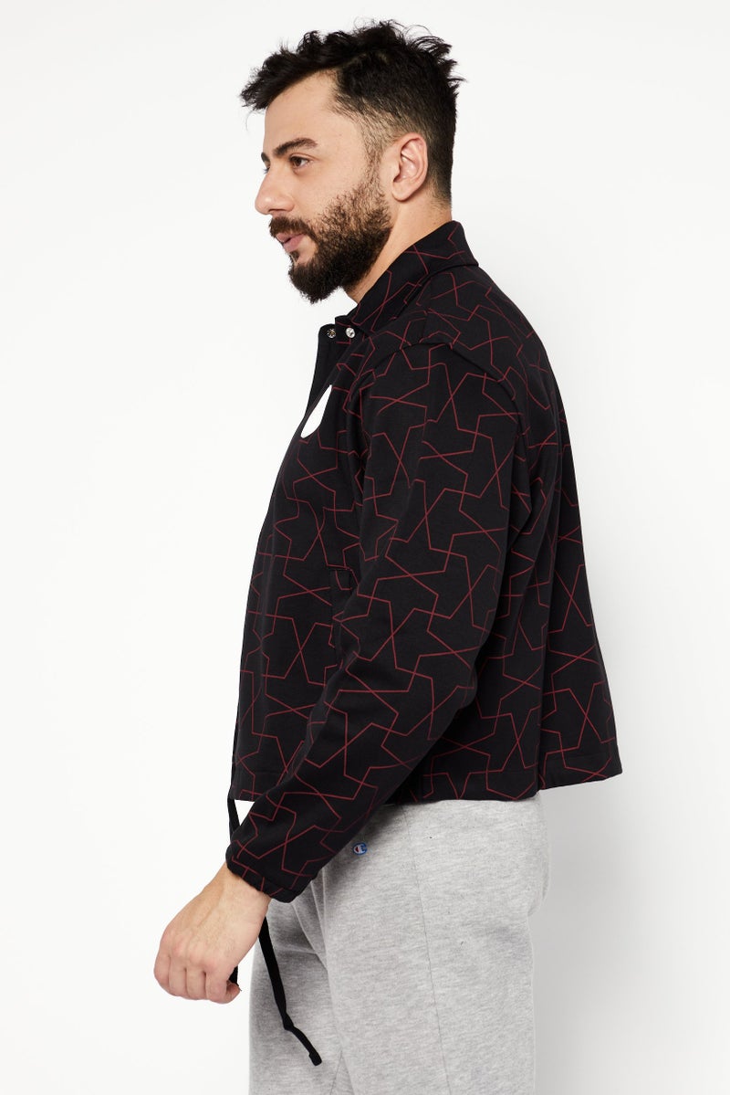 Adidas Men Sportswear Fit Brand Logo Shirt Jacket, Black Combo - Image 3