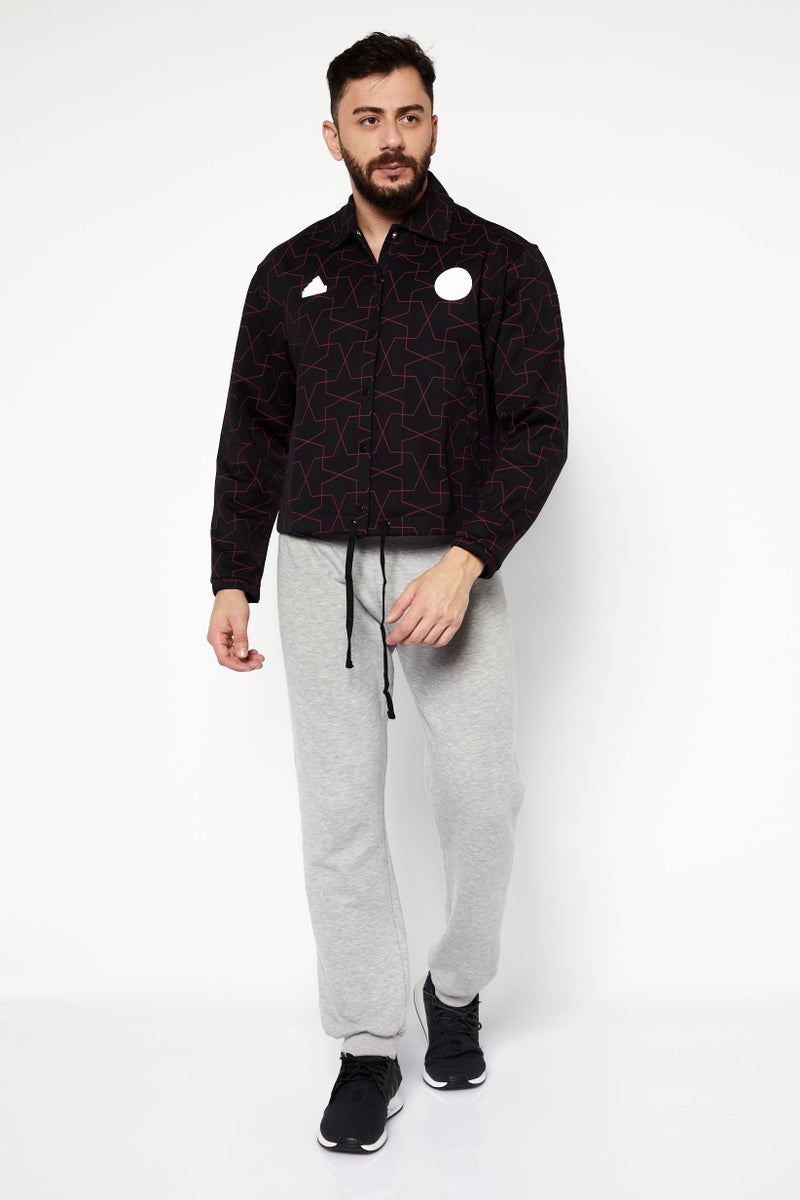 Adidas Men Sportswear Fit Brand Logo Shirt Jacket, Black Combo - Image 4