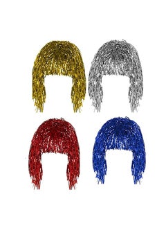 BinaryABC BinaryABC Tinsel Wigs,Halloween Cosplay Wigs,Halloween Costume Dress up Party Decorations Supplies,4Pcs 