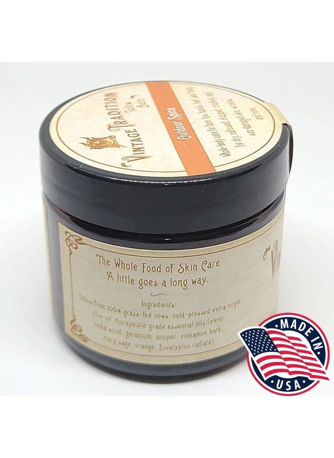 vintage tradition - Beef Tallow All Purpose Balm – Healing, Hydrating Spice Oils Skin Care Salve Replaces Body Lotion, Hand Cream, More – Essential Oil, Olive Oil, and Grass-Fed Tallow, 2 fl. oz. - Image 1
