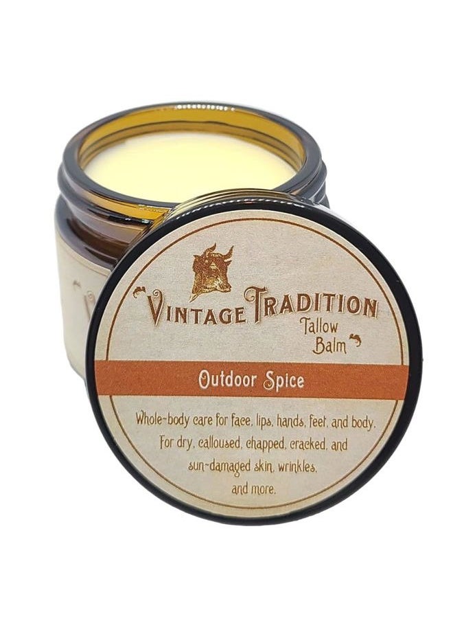 vintage tradition - Beef Tallow All Purpose Balm – Healing, Hydrating Spice Oils Skin Care Salve Replaces Body Lotion, Hand Cream, More – Essential Oil, Olive Oil, and Grass-Fed Tallow, 2 fl. oz. - Image 1
