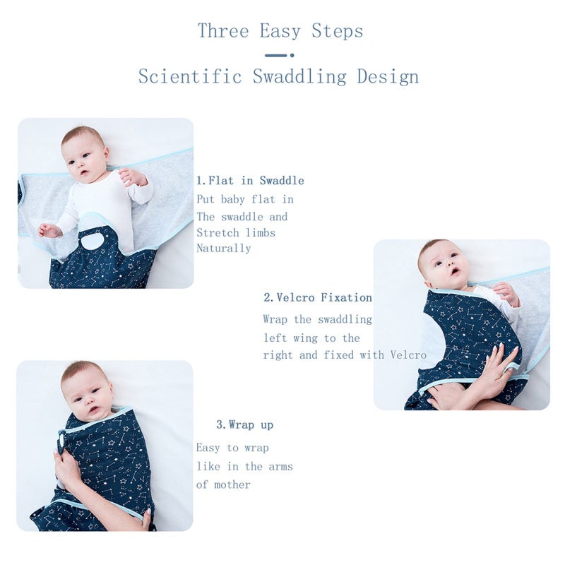 insular SU3007 3PCS Baby Swaddle Wrap Blanket Soft Cotton Infant Sleeping Blanket with Cute Space Plants Pattern for Newborn Baby Boys Girls - Image 2
