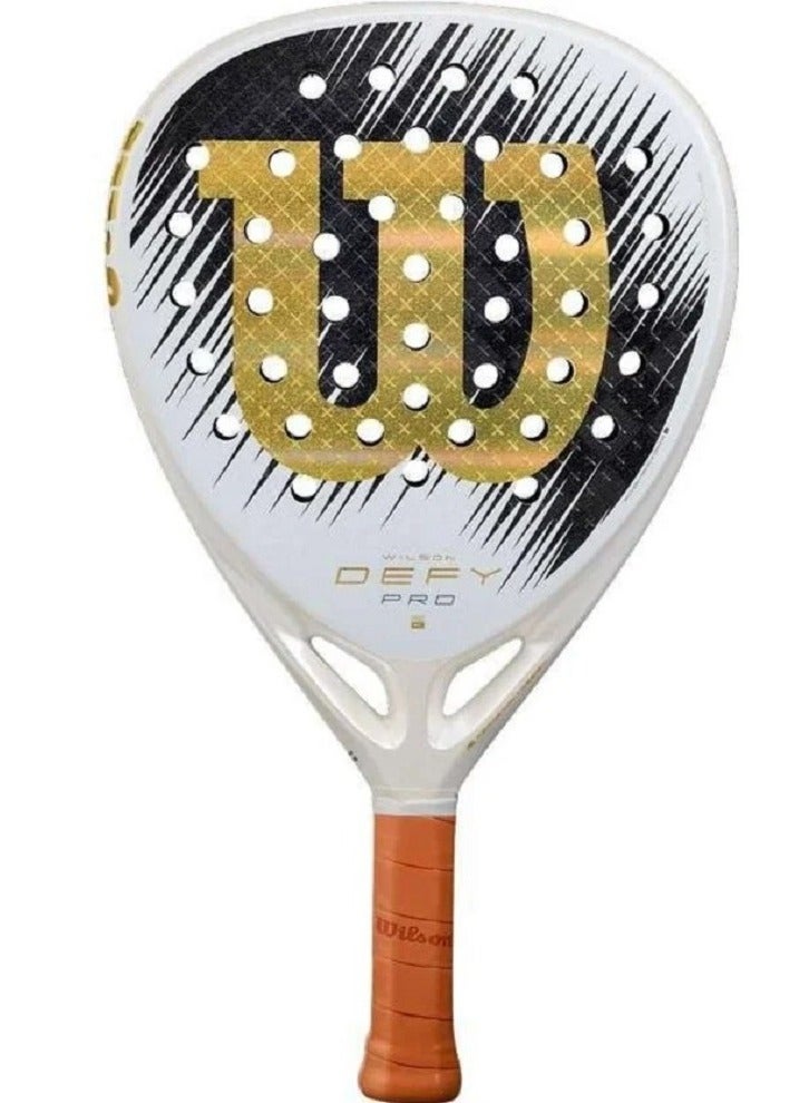 Wilson Defy Pro V1 White Gold Padel Racket - Image 1