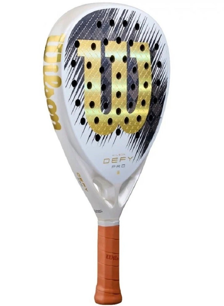 Wilson Defy Pro V1 White Gold Padel Racket - Image 2