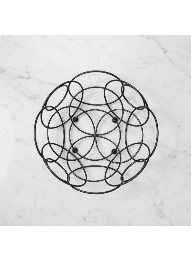 دونيكارت وعاء دائري من الأسلاك المعدنية للفواكه والخضراوات | منظم متعدد الاستخدامات لسطح المطبخ وطاولة الطعام | سلة تخزين مزخرفة للفواكه والبصل | أسود - Image 5