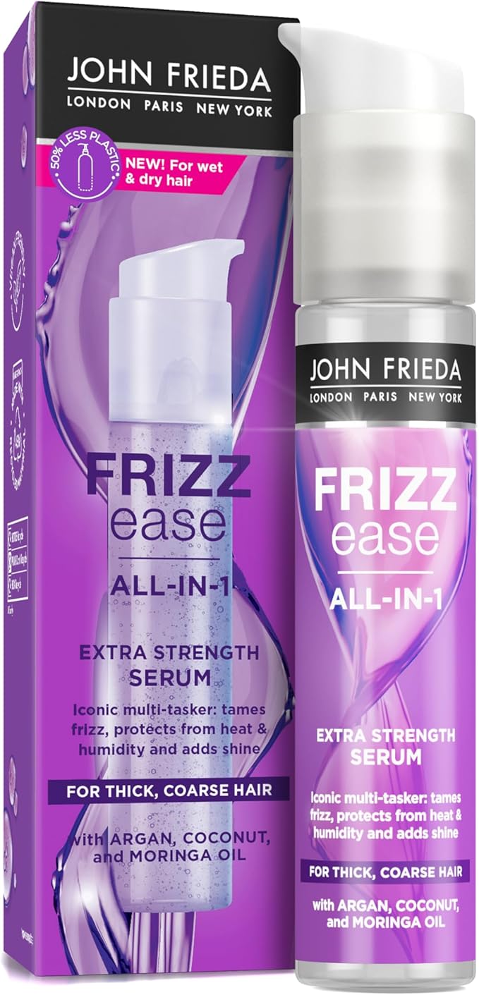 John Frieda Frizz Ease Allin1 Extra Strength Serum 50ml for Thick Coarse Hair - Image 1
