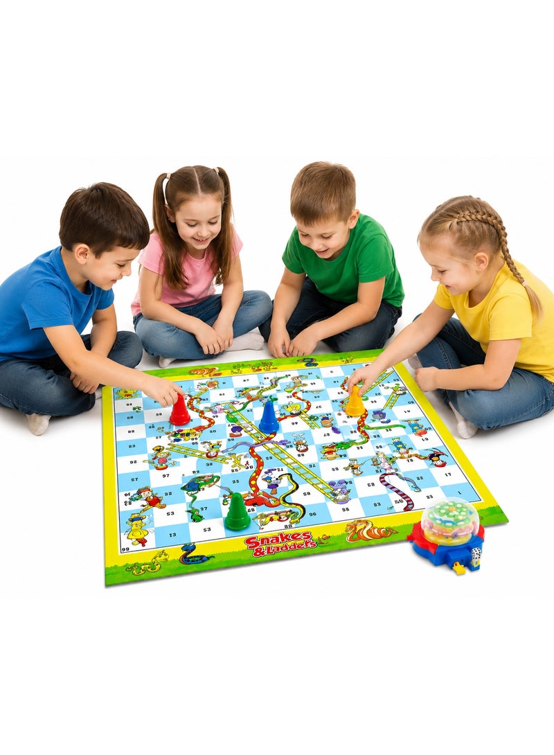 Snakes And Ladders Educational Board Game For Kids With Light-Up Dice – Interactive Family Game For 2-4 Players 60X50Cm Ages 3+ - Image 2