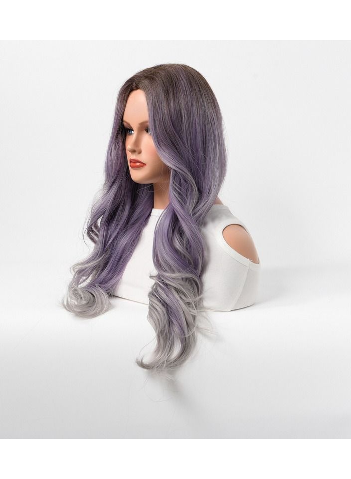 إستيل شعر مستعار أنثى طويل مجعد شعر مموج كبير متوسط ​​طويل كامل أغطية الرأس رمادي رمادي - Image 4