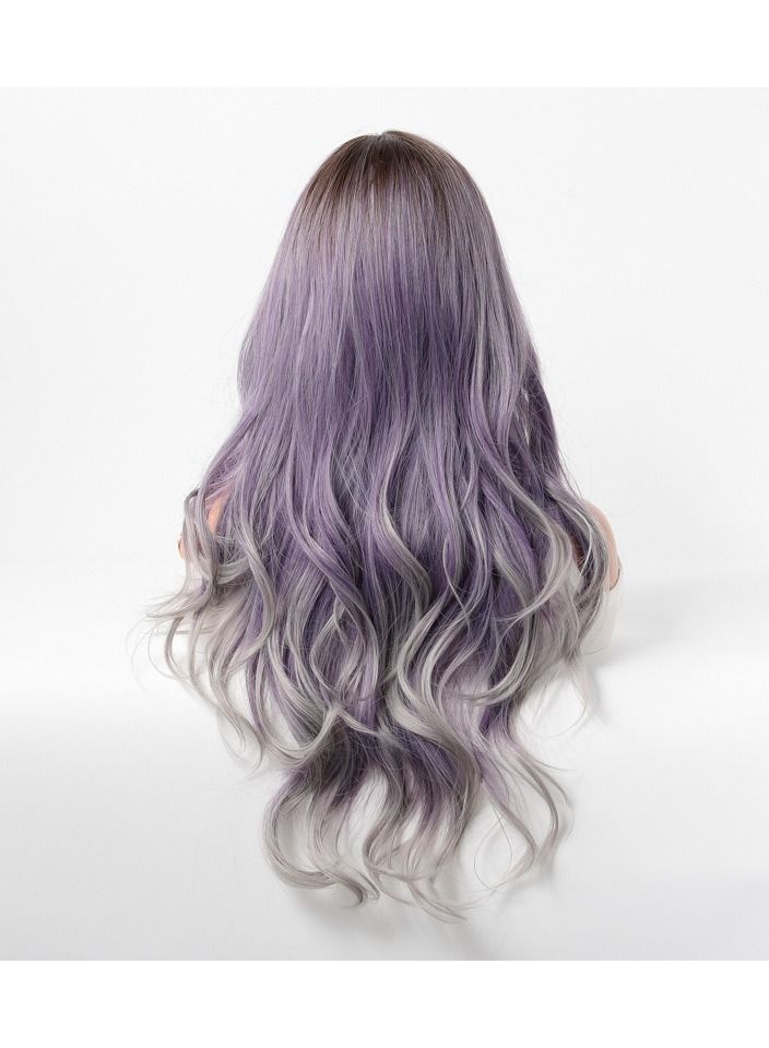 إستيل شعر مستعار أنثى طويل مجعد شعر مموج كبير متوسط ​​طويل كامل أغطية الرأس رمادي رمادي - Image 2