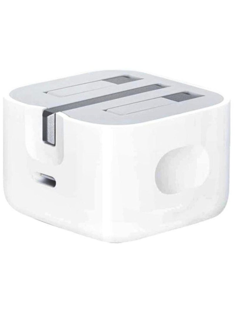 White wall plug with Type C port compatible with Apple and Android devices - Image 2