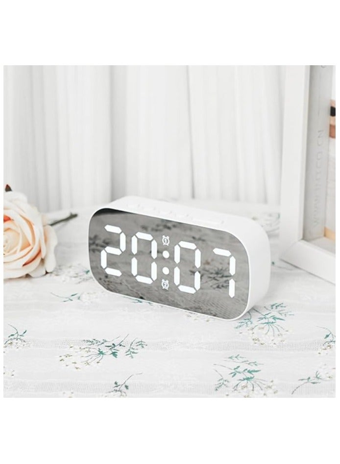 ساعة منبه رقمية عاكسة بشاشة LED ، أضواء مضيئة ، للديكور المكتبى، طاولة وديكور المنزل، عرض وقت بيضاوي - Image 4