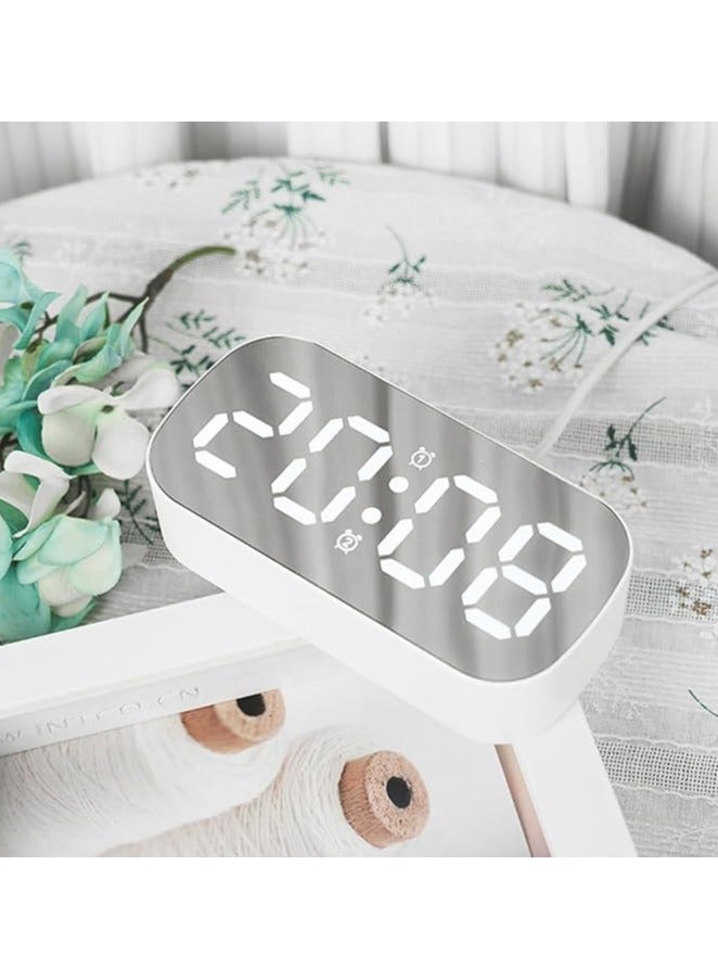 ساعة منبه رقمية عاكسة بشاشة LED ، أضواء مضيئة ، للديكور المكتبى، طاولة وديكور المنزل، عرض وقت بيضاوي - Image 5