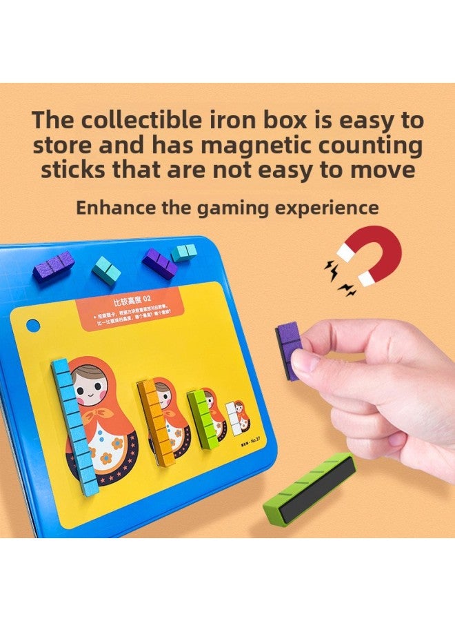 Saalin Shalin Fun Number Stick Math Enlightenment Teaching Aid Number Sense Training Young Children's Educational Toys-Color:Advanced Articles On Several Stick Question Cards (5-6 Years Old)  - Image 5