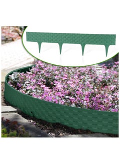 GardenPlast GardenPlast® RattanPalisade - Plastic Lawn Edge Garden Palisade Rattan Look Flower Bed Border Flexible Fence Garden Bed Edge Grass Side Decoration-Green 2.4m  - Image 1
