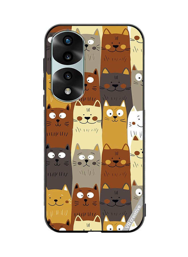 VR CREATIVE Protective Case Cover For Honor 70 Pro plus Different Scandy Cats On Color Design Multicolour - Image 1