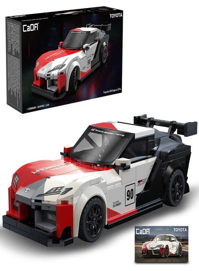 كادا سيارة تويوتا GR سوبرا GT4 من CaDA C55041W، نموذج سيارة سباق GT مرخص رسميًا بمقياس 1:24، 324 قطعة للبالغين والمراهقين - Image 1