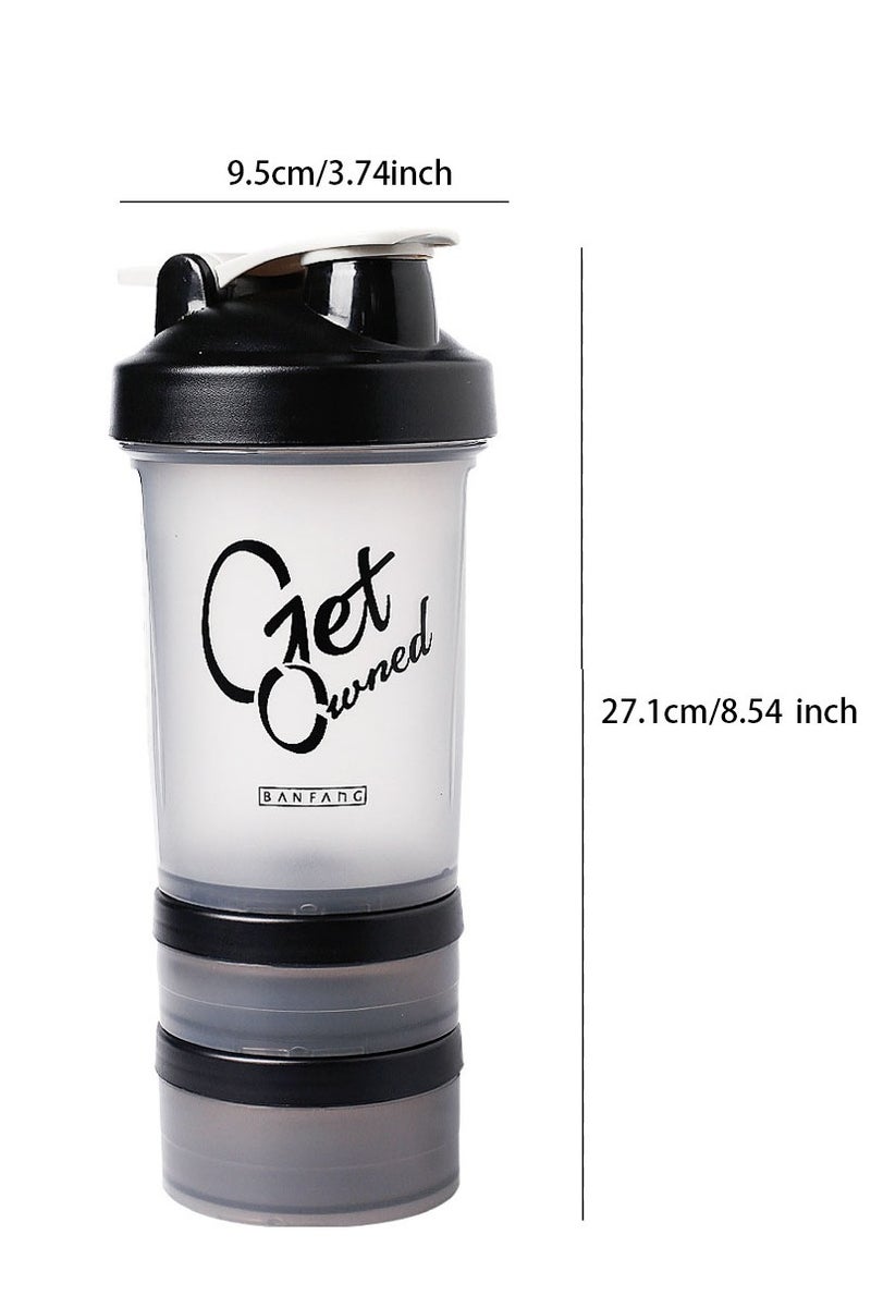 غت 500 مل زجاجة شاكر الرياضة المحمولة,زجاجة بلاستيكية خالية من BPA,500 مل مسحوق البروتين خلط زجاجات الشرب التسلق في الهواء الطلق - Image 2