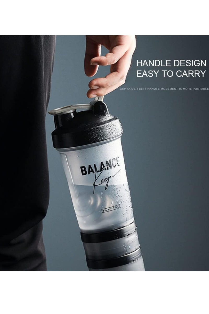 غت 500 مل زجاجة شاكر الرياضة المحمولة,زجاجة بلاستيكية خالية من BPA,500 مل مسحوق البروتين خلط زجاجات الشرب التسلق في الهواء الطلق - Image 3