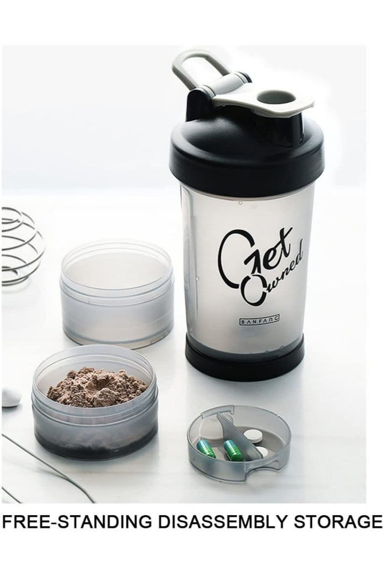 غت 500 مل زجاجة شاكر الرياضة المحمولة,زجاجة بلاستيكية خالية من BPA,500 مل مسحوق البروتين خلط زجاجات الشرب التسلق في الهواء الطلق - Image 4