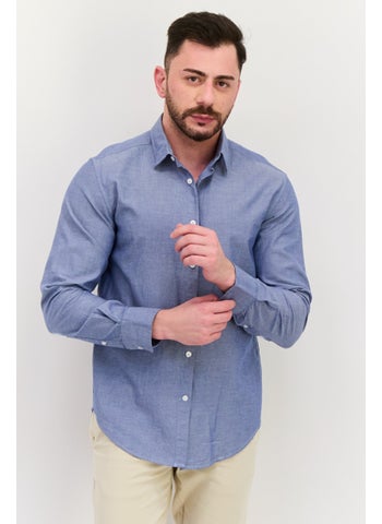 Men Regular Fit Plain Long Sleeves Casual Shirt, Blue - pzsku/Z786CE86214BE87189A78Z/45/1746230007/42d0f953-bf50-46e1-ab21-806408f38e11