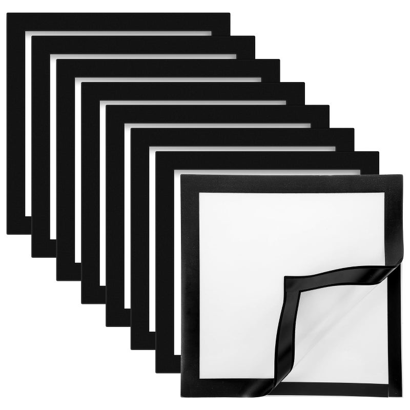 JOUTYFOR 8 Pack Diamond Painting Frames Magnetic Diamond Art Frames Self Adhesive Frames for Diamond Painting Pictures 12 x 12 Inch/ 30 x 30 cm Canvas Room Wall Window Door Decorations Accessories, Black - Image 1