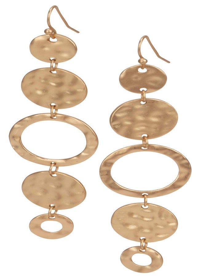 SPUNKYsoul Handmade Matte Textured Boho 5 Circle Dangle Earrings or Women - Image 1