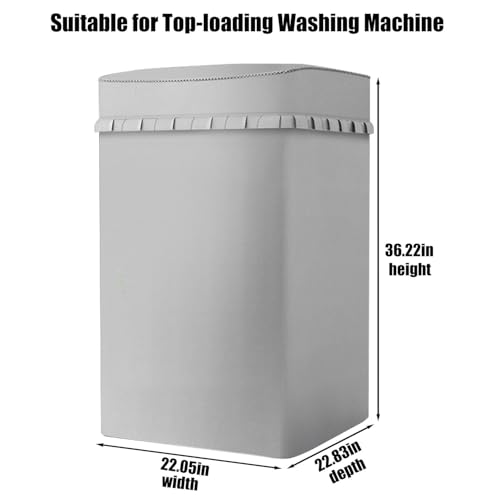 XDONEF Top Load Washing Machine Cover Waterproof Washer Dryer Cover with Zipper Dustproof Outdoor Full-Automatic Washer Protector Case Laundry Cover 22x22.8x36.2inch (Dog) - Image 2