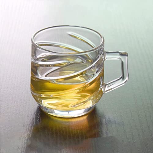 bellemax 200ML Premium Glass Tea and Coffee Cup Glass Mug, Transparent,Glass Cups Set for Milk Cup, Hot/Cold Drinks Cups, Herbal Tea, Green Tea, Lemon Tea Cup Set of (6) - Image 5