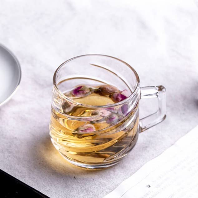 bellemax 200ML Premium Glass Tea and Coffee Cup Glass Mug, Transparent,Glass Cups Set for Milk Cup, Hot/Cold Drinks Cups, Herbal Tea, Green Tea, Lemon Tea Cup Set of (6) - Image 2