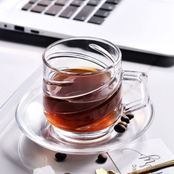 bellemax 200ML Premium Glass Tea and Coffee Cup Glass Mug, Transparent,Glass Cups Set for Milk Cup, Hot/Cold Drinks Cups, Herbal Tea, Green Tea, Lemon Tea Cup Set of (6) - Image 3