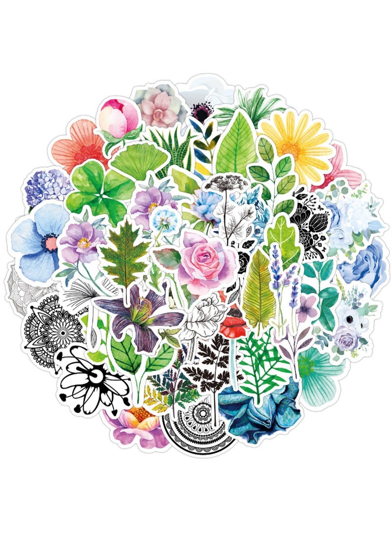 100pcs Flower Stickers Pack, Cute Aesthetic Decals for Water Bottle, Trendy, Waterproof Stickers for Laptop Scrapbooking Phone, Flower Gifts for Adults Women Teens Girls - Image 5