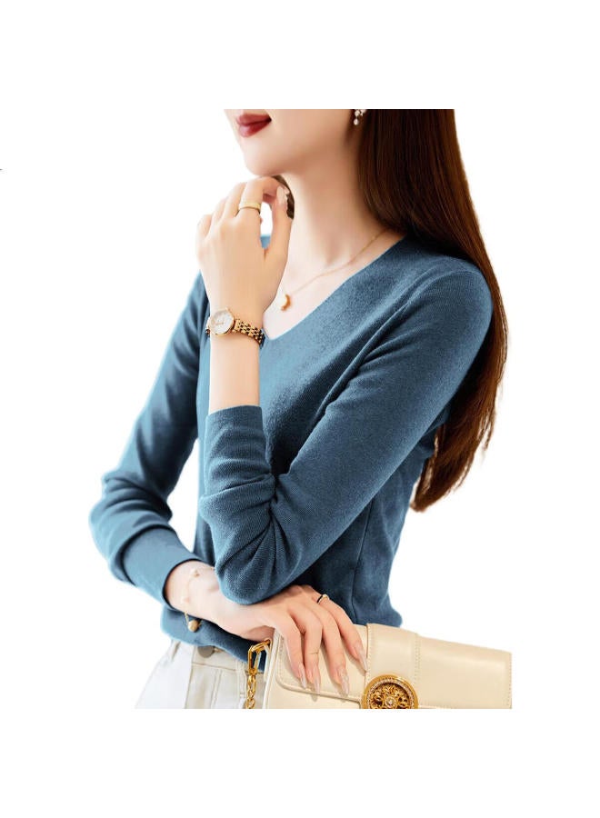 dme Demana [Capsule Wardrobe Series] Spring And Autumn Paper-Like V-Neck Sweater, Lazy Loose-Fitting Knit Top For Women - Image 2