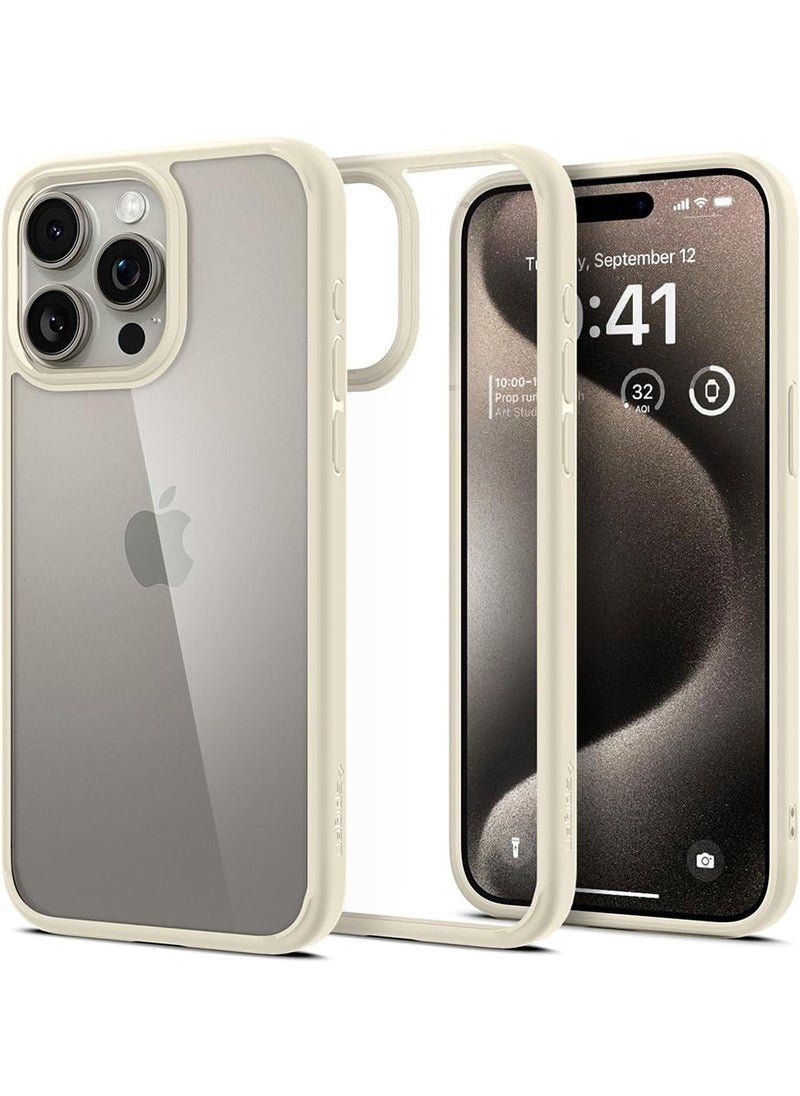 Spigen Ultra Hybrid Compatible With iPhone 15 Pro Max Case Cover - Mute Beige  - Image 1