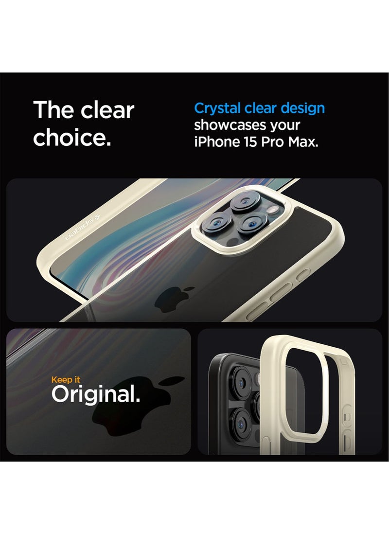Spigen Ultra Hybrid Compatible With iPhone 15 Pro Max Case Cover - Mute Beige  - Image 3