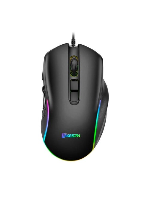 MKESPN X9 10 Buttons 7200DPI RGB Macro Definition Gaming Wired Mouse