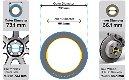 StanceMagic Hubcentric Rings (Pack of 4) - 66.1mm ID to 73.1mm OD - Black Poly Carbon Plastic Hubrings Hub - For 66.1mm Vehicle Hubs and 73.1mm Wheel Centerbore - Compatible with Nissan and Infiniti - Image 3
