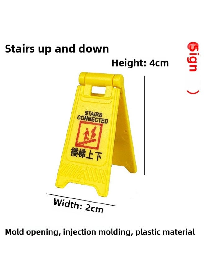 إسكدنيا إشارة مرورية لسرعة الطريق، مرآب انتظار السيارات، مخروط الطريق، نموذج سيارة، مشهد لعبة، زخارف، لافتات، لوحة ترخيص، تحت الأرض - اللون: علامة الدرج العلوي والسفلي - Image 1