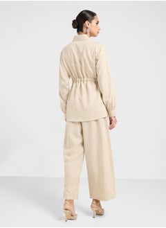 hayas closet Button Down Drawstring Blouse & Pants Set  - Image 2