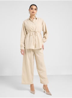 hayas closet Button Down Drawstring Blouse & Pants Set  - Image 5