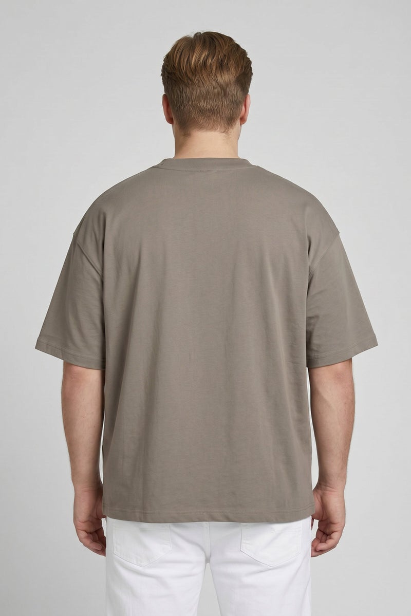 GOOD FOR NOTHING Men Crew Neck Short Sleeve Graphic Print T-Shirt, Taupe - Image 4