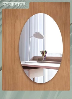 HOMESTAR 3D Elliptical Mirror PVC Wall Sticker ,Non-Breakable Acrylic Full Length Wall Mirror Tiles,Flexible Plastic Mirror,Full Body Mirror Tiles For Bedroom,Home Gym,Home Wall Decor  - Image 3