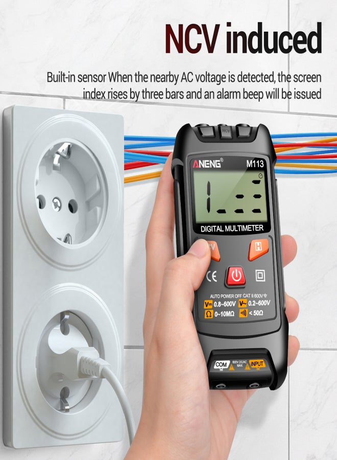ANENG M113 Digital Mini Multimeter Tester Intelligent AC/DC Voltage Meter 1999 Counts LCD Voltage Resistance Meter Tester with NCV Data Hold Auto Ranging for Line On/Off Detection - Image 4